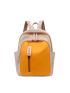 Two Tone Classic Backpack With Zipper Lightweight Foldable Fashionable