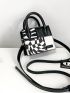 Mini Square Bag Geometric Pattern Double Handle PU Fashionable