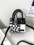 Mini Square Bag Geometric Pattern Double Handle PU Fashionable