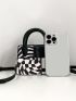Mini Square Bag Geometric Pattern Double Handle PU Fashionable
