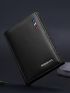Letter Graphic Small Wallet Genuine Leather Bifold Casual