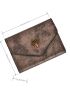 Tree Decor Small Wallet Trifold Snap Button PU Vintage