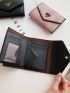 Tree Decor Small Wallet Trifold Snap Button PU Vintage
