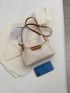 Medium Square Bag Chain & Letter Patch Decor