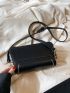 Embroidered Detail Square Bag Flap PU