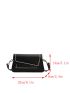 Embroidered Detail Square Bag Flap PU