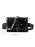 Mini Square Bag Crocodile Embossed Chain & Release Buckle Decor PU