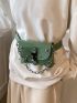 Mini Square Bag Crocodile Embossed Chain & Release Buckle Decor PU