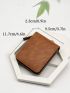 Brown Small Wallet Zipper PU Casual