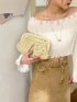 Ruched Design Straw Bag Paper For Vacation