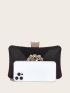 Mini Box Bag Glamorous Rhinestone Decor Ruched Detail Chain For Party