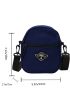 Mini Square Bag Letter Patch Decor Zipper