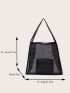 Black Square Bag Double Handle With Inner Pouch PU
