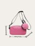 Mini Square Bag Neon Pink Funky Zipper With Coin Purse PU