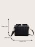 Mini Square Bag Adjustable Strap Black PU