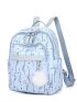Floral Pattern Classic Backpack Preppy With Bag Charm Zipper For School