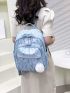 Floral Pattern Classic Backpack Preppy With Bag Charm Zipper For School