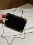 Mini Box Bag Crocodile Embossed Chain PU