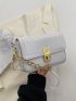 Mini Square Bag Chain Decor Twist Lock Flap PU