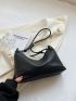 Litchi Embossed Hobo Bag Black Top Handle For Work