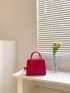 Mini Square Bag Geometric Embossed Neon Pink