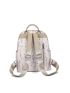 Floral Pattern Classic Backpack Pom Pom Decor Waterproof