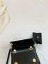 Mini Flap Square Bag Geometric Embossed With Coin Purse