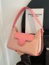 Medium Baguette Bag Two Tone Button Decor