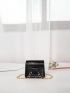 Mini Flap Square Bag Geometric Embossed Turn Lock