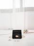 Mini Flap Square Bag Geometric Embossed Turn Lock