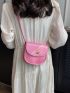 Mini Flap Saddle Bag Turn Lock Pink