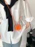 Mini Box Bag Geometric Embossed Neon Orange