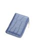 Crocodile Embossed Card Holder Zipper Blue
