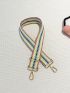 Colorblock Striped Pattern Bag Strap Adjustable