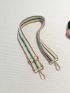 Colorblock Striped Pattern Bag Strap Adjustable
