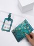 Floral Graphic Passport Case With Luggage Tag