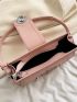 Pink Square Bag Fashionable Magnetic Studded Decor PU