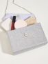 Mini Envelope Bag Glamorous Rhinestone Decor Flap Chain Glitter For Party