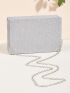 Mini Envelope Bag Glamorous Rhinestone Decor Flap Chain Glitter For Party