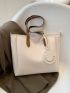 PU Shoulder Tote Bag With Bag Charm