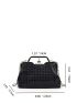 Houndstooth Pattern Square Bag Kiss Lock PU Chain