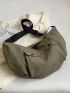 Pocket Front Hobo Bag Oversized Nylon Casual