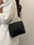 Mini Flap Square Bag Button Decor Minimalist