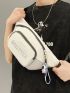 Large Fanny Pack Letter Graphic With Cartoon Bag Charm
