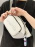 Large Fanny Pack Letter Graphic With Cartoon Bag Charm