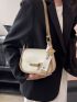 Mini Saddle Bag Letter Detail Fashion Style