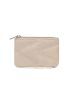 Quilted Coin Purse Zipper Beige