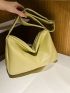 Minimalist Hobo Bag Small Wide Strap Yellow