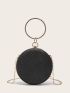 Mini Ring Handle Design Glitter Chain Circle Bag