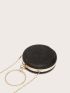 Mini Ring Handle Design Glitter Chain Circle Bag